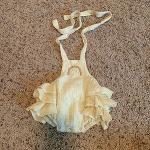 Rainbow Muslin ruffle romper